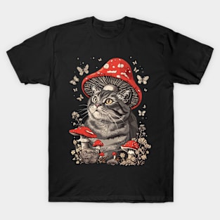 Cottagecore Aesthetic Cat Fashion T-Shirt